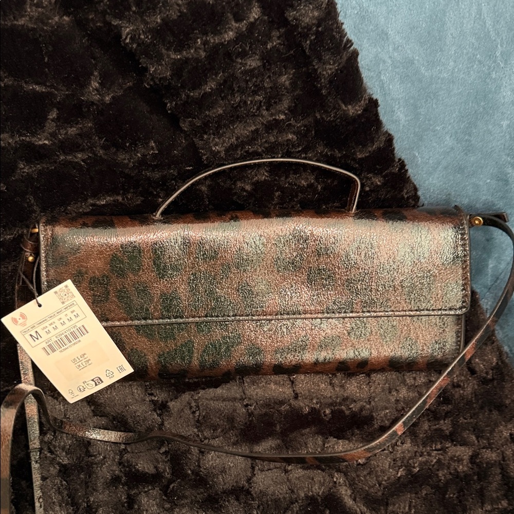 Zara Leopard-Print Clutch in Brown and Black